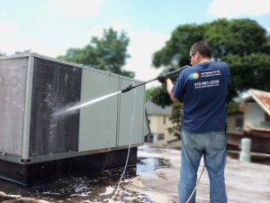 Hvac expert cleaning coil