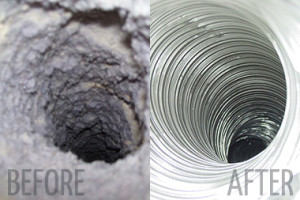 before and after dryer vent images
